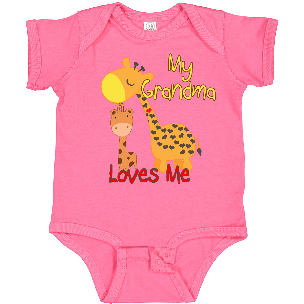 Inktastic My Grandma Loves Me Giraffe Baby Bodysuit Grandmother Grandchild - Picture 13 of 38
