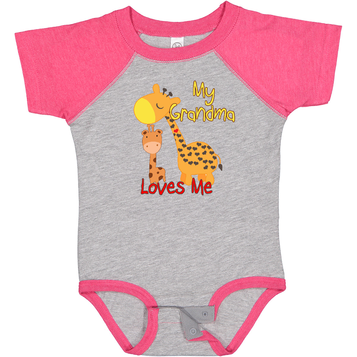 Inktastic My Grandma Loves Me Giraffe Baby Bodysuit Grandmother Grandchild - Picture 10 of 38