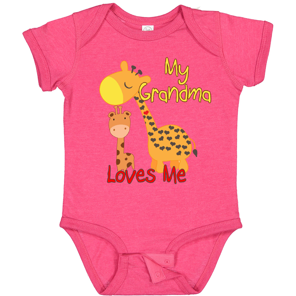 Inktastic My Grandma Loves Me Giraffe Baby Bodysuit Grandmother Grandchild - Picture 34 of 38