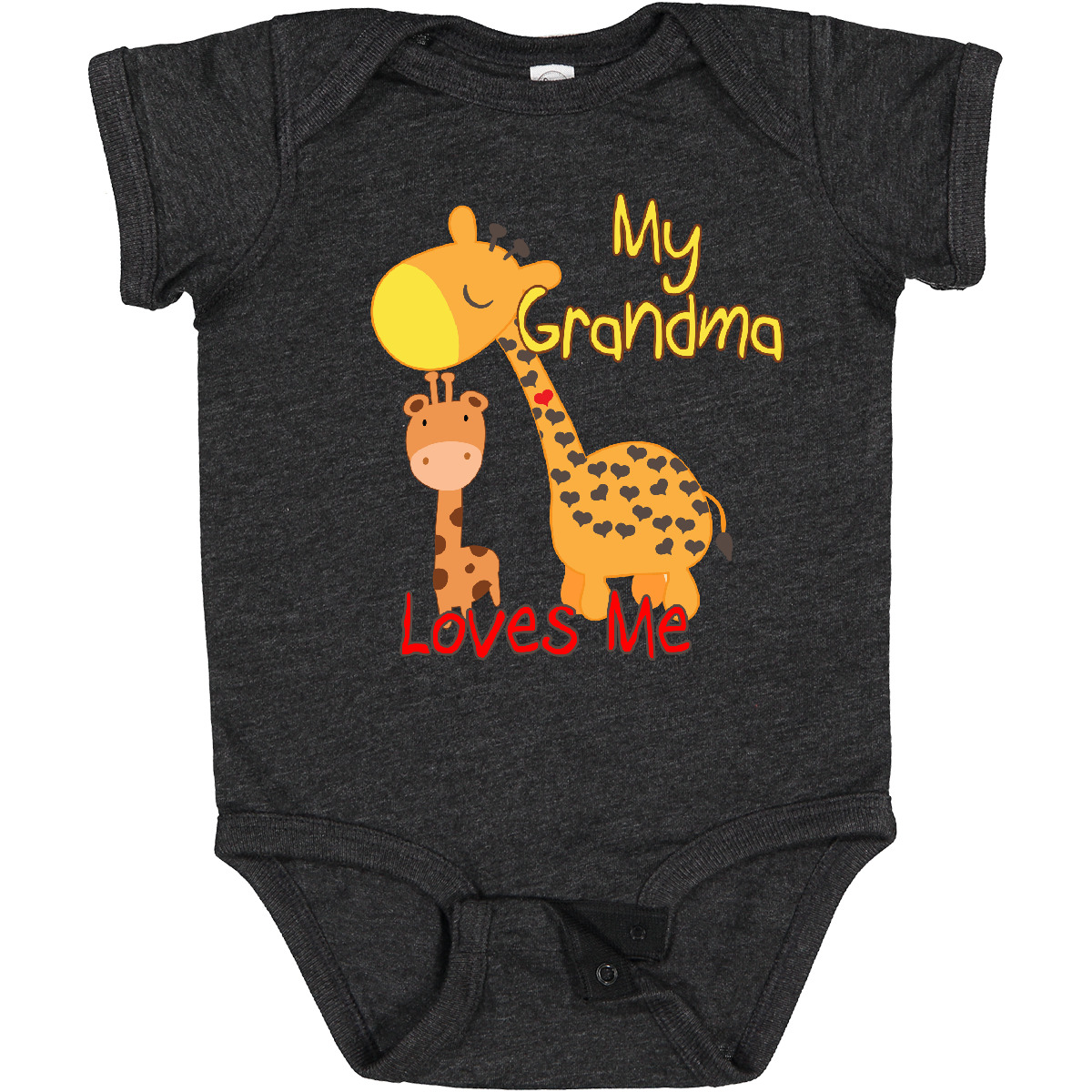 Inktastic My Grandma Loves Me Giraffe Baby Bodysuit Grandmother Grandchild - Picture 35 of 38