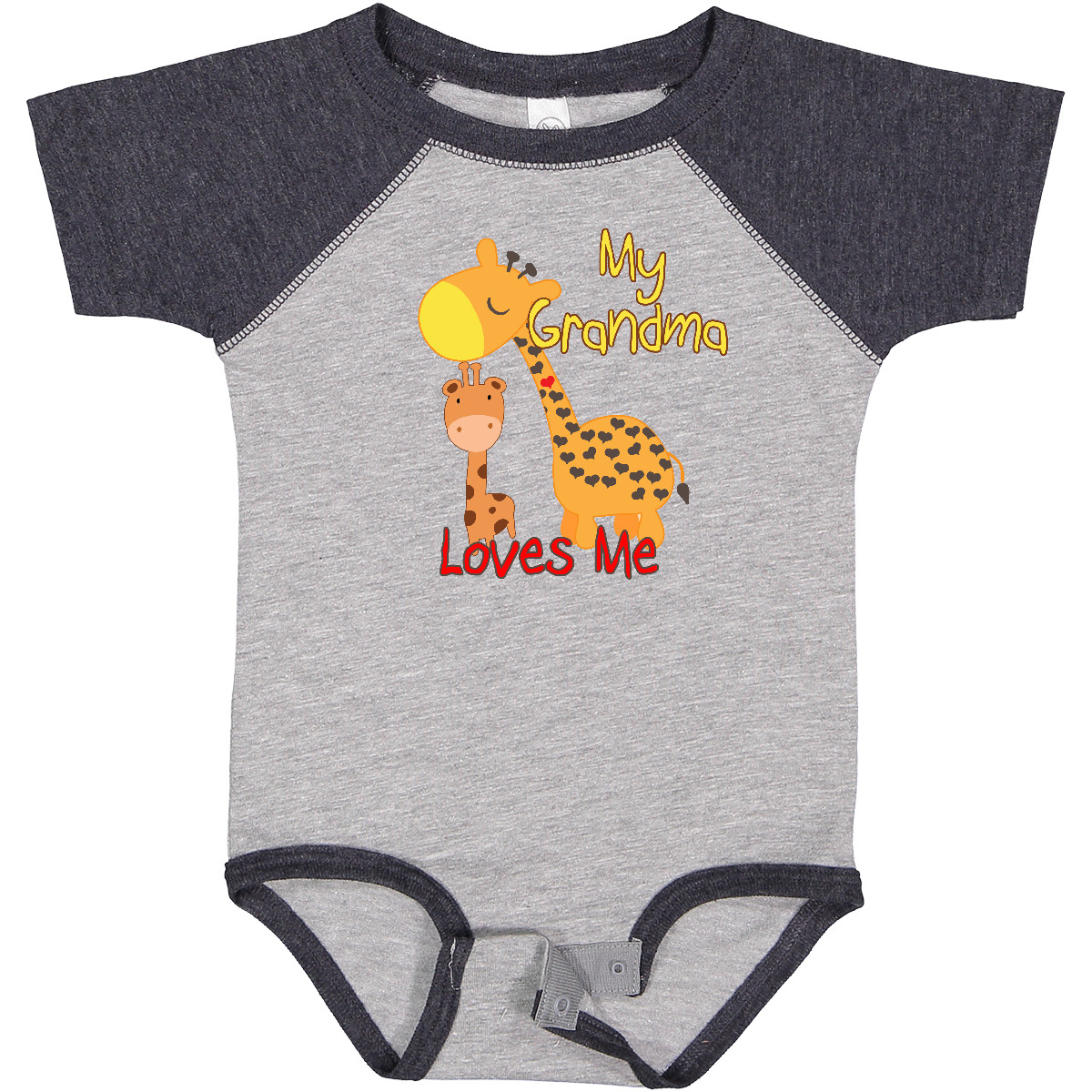 Inktastic My Grandma Loves Me Giraffe Baby Bodysuit Grandmother Grandchild - Picture 11 of 38