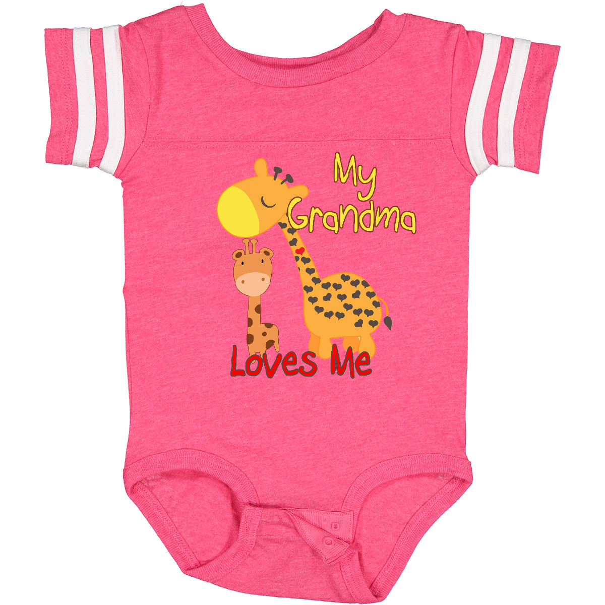Inktastic My Grandma Loves Me Giraffe Baby Bodysuit Grandmother Grandchild - Picture 8 of 38