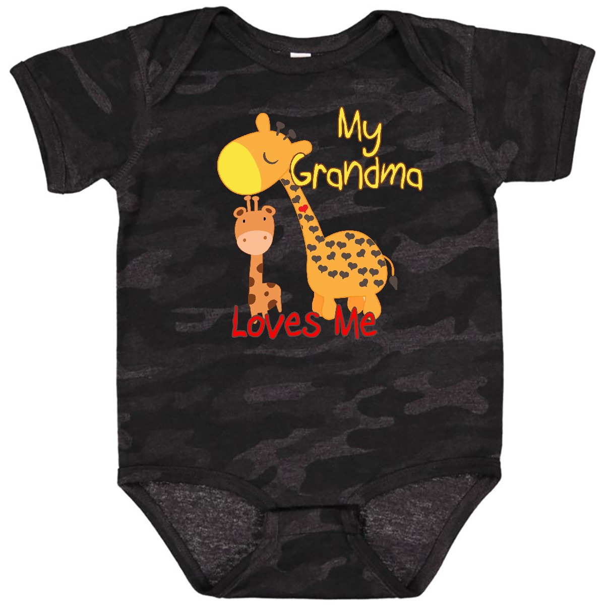 Inktastic My Grandma Loves Me Giraffe Baby Bodysuit Grandmother Grandchild - Picture 28 of 38