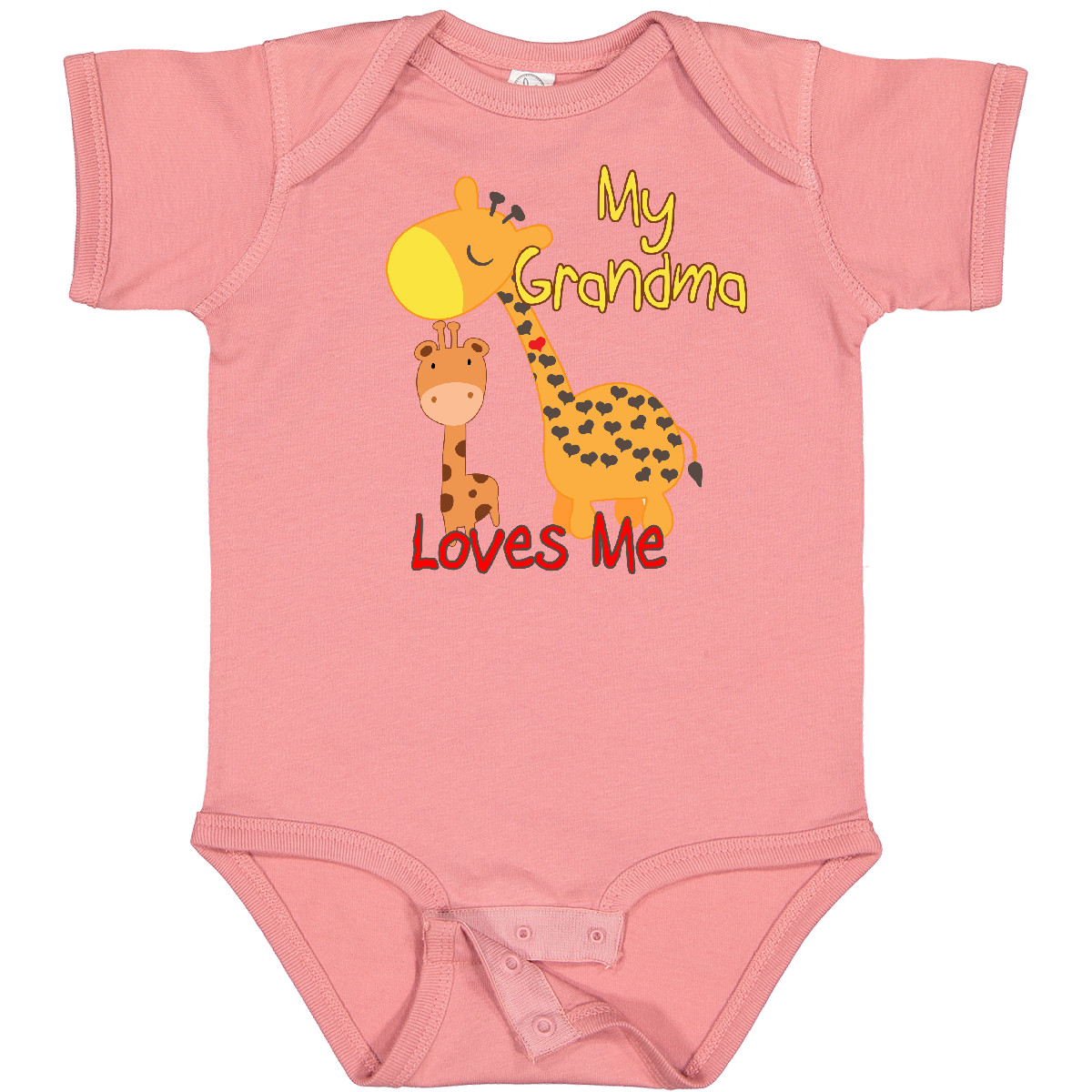 Inktastic My Grandma Loves Me Giraffe Baby Bodysuit Grandmother Grandchild - Picture 19 of 38