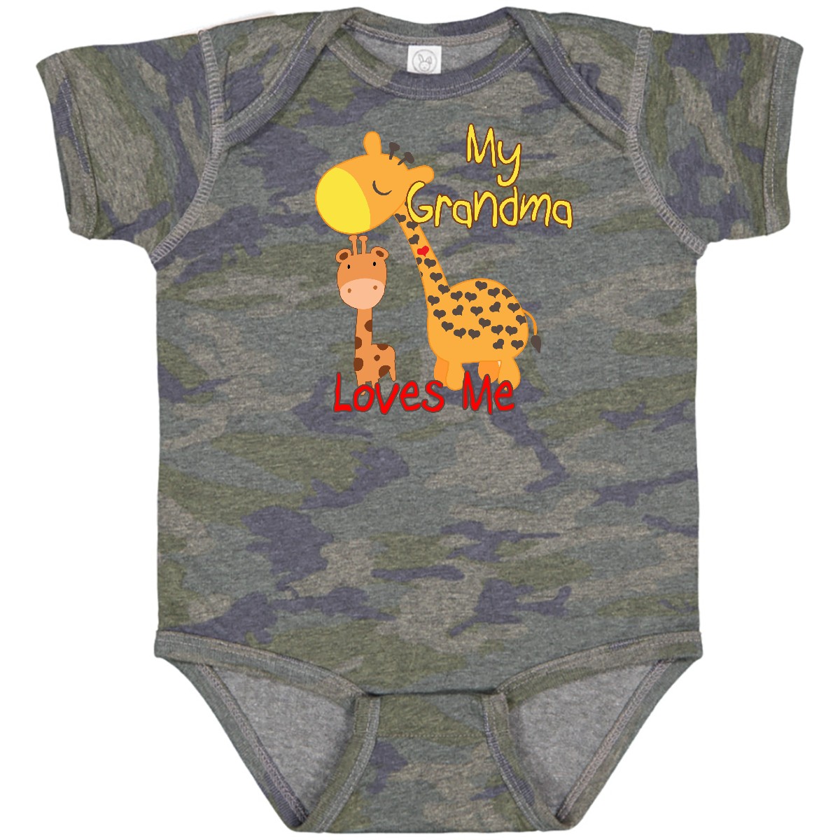 Inktastic My Grandma Loves Me Giraffe Baby Bodysuit Grandmother Grandchild - Picture 33 of 38