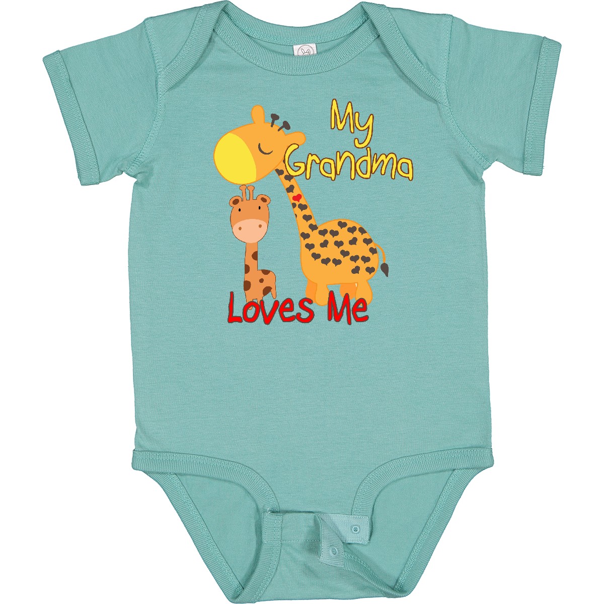 Inktastic My Grandma Loves Me Giraffe Baby Bodysuit Grandmother Grandchild - Picture 27 of 38