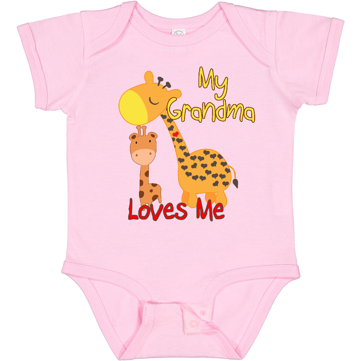 Inktastic My Grandma Loves Me Giraffe Baby Bodysuit Grandmother Grandchild - Picture 22 of 38