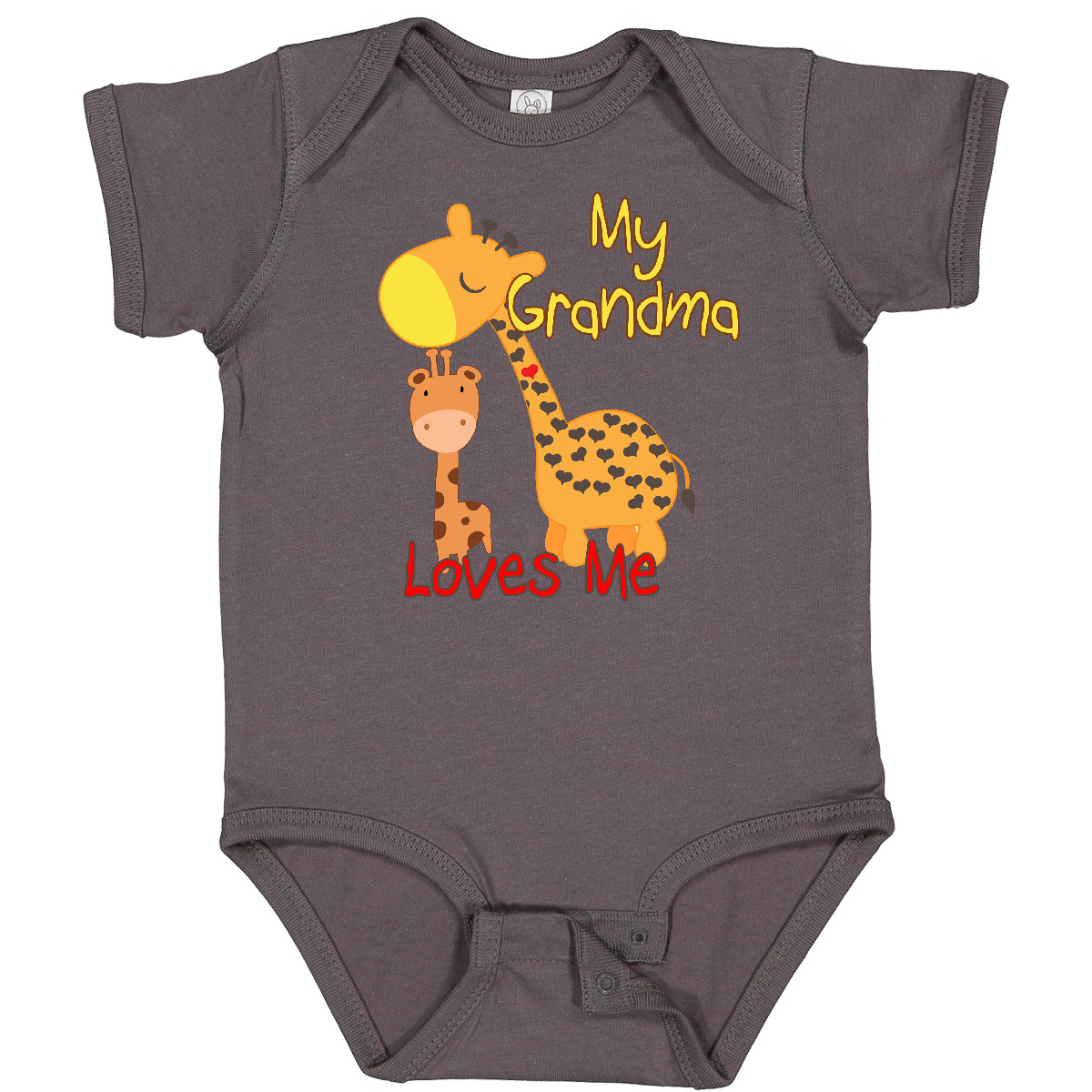Inktastic My Grandma Loves Me Giraffe Baby Bodysuit Grandmother Grandchild - Picture 5 of 38