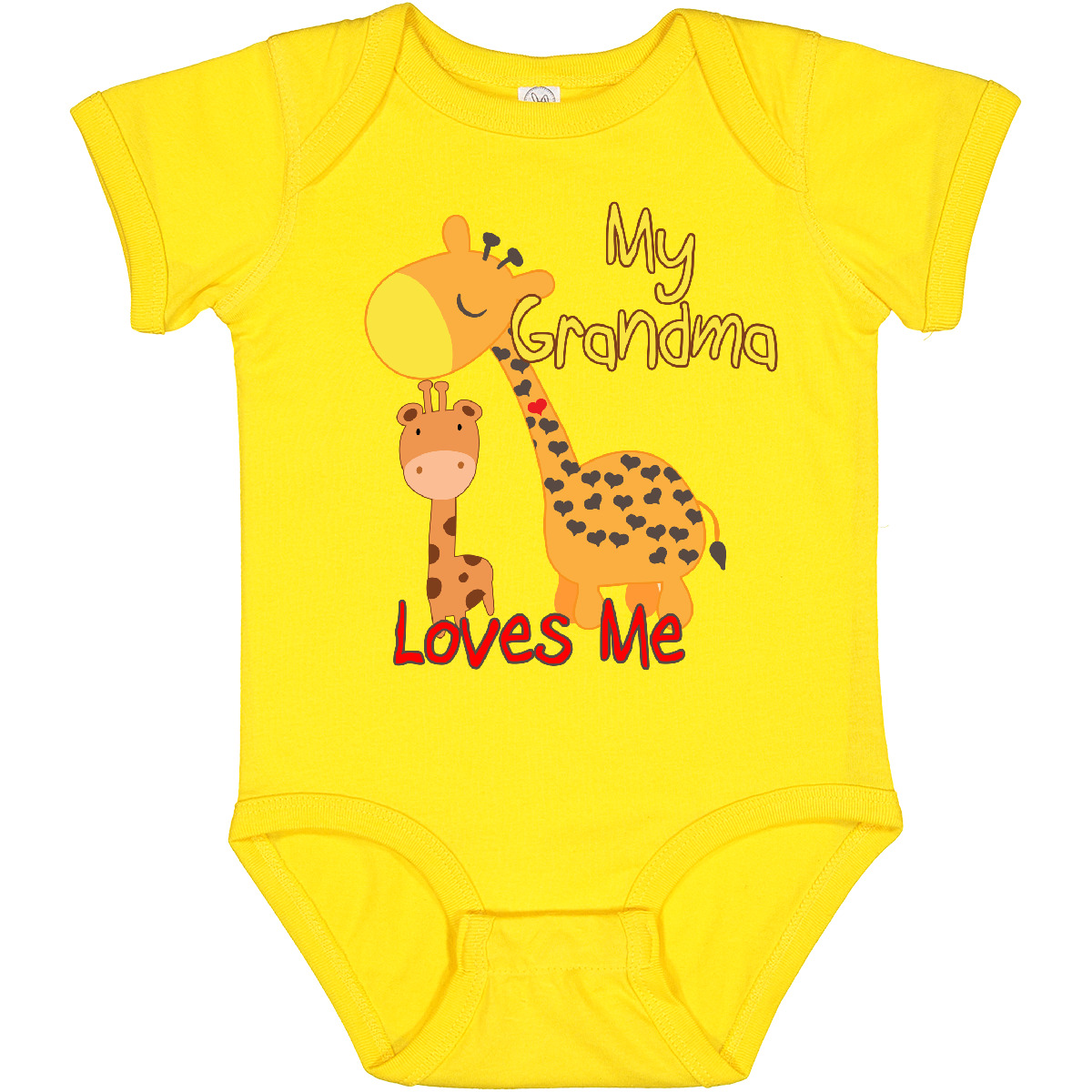 Inktastic My Grandma Loves Me Giraffe Baby Bodysuit Grandmother Grandchild - Picture 38 of 38