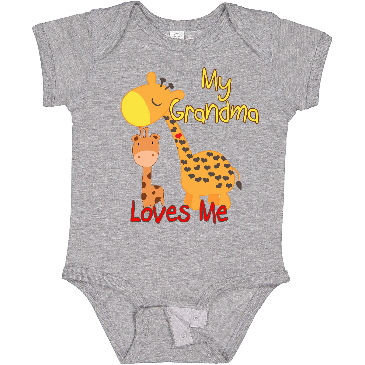 Inktastic My Grandma Loves Me Giraffe Baby Bodysuit Grandmother Grandchild - Picture 12 of 38