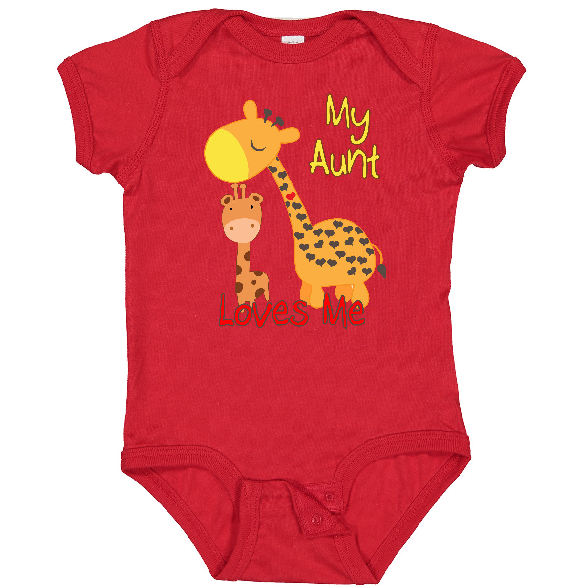 Inktastic My Aunt Loves Me Giraffe Baby Bodysuit Cute Adorable One-piece Infant - Picture 14 of 17