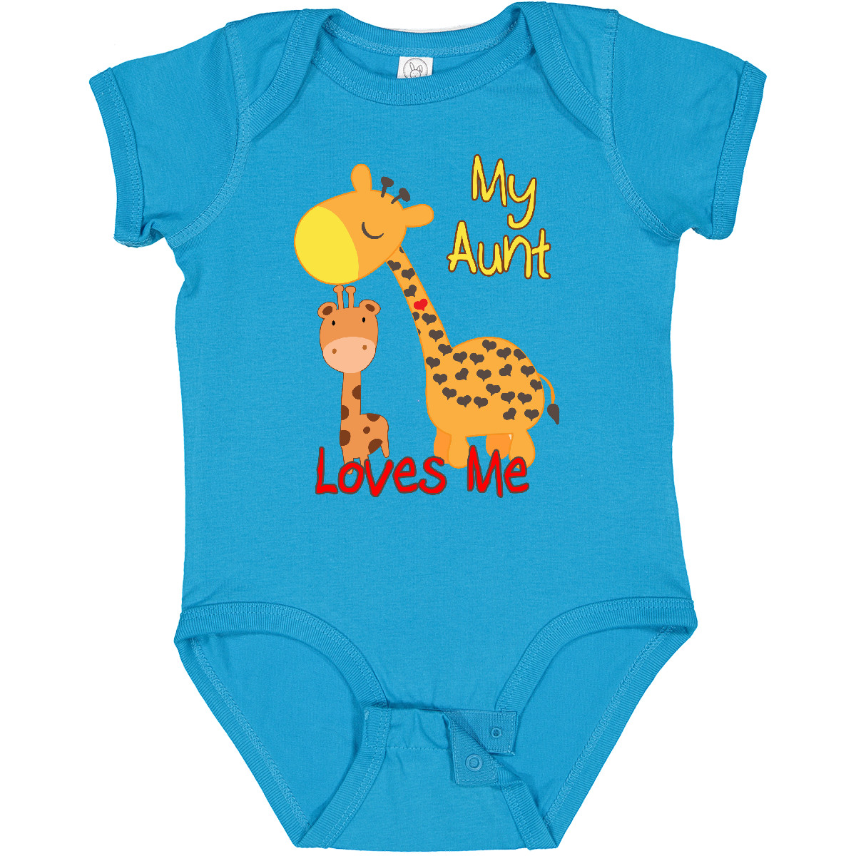 Inktastic My Aunt Loves Me Giraffe Baby Bodysuit Cute Adorable One-piece Infant - Picture 17 of 17