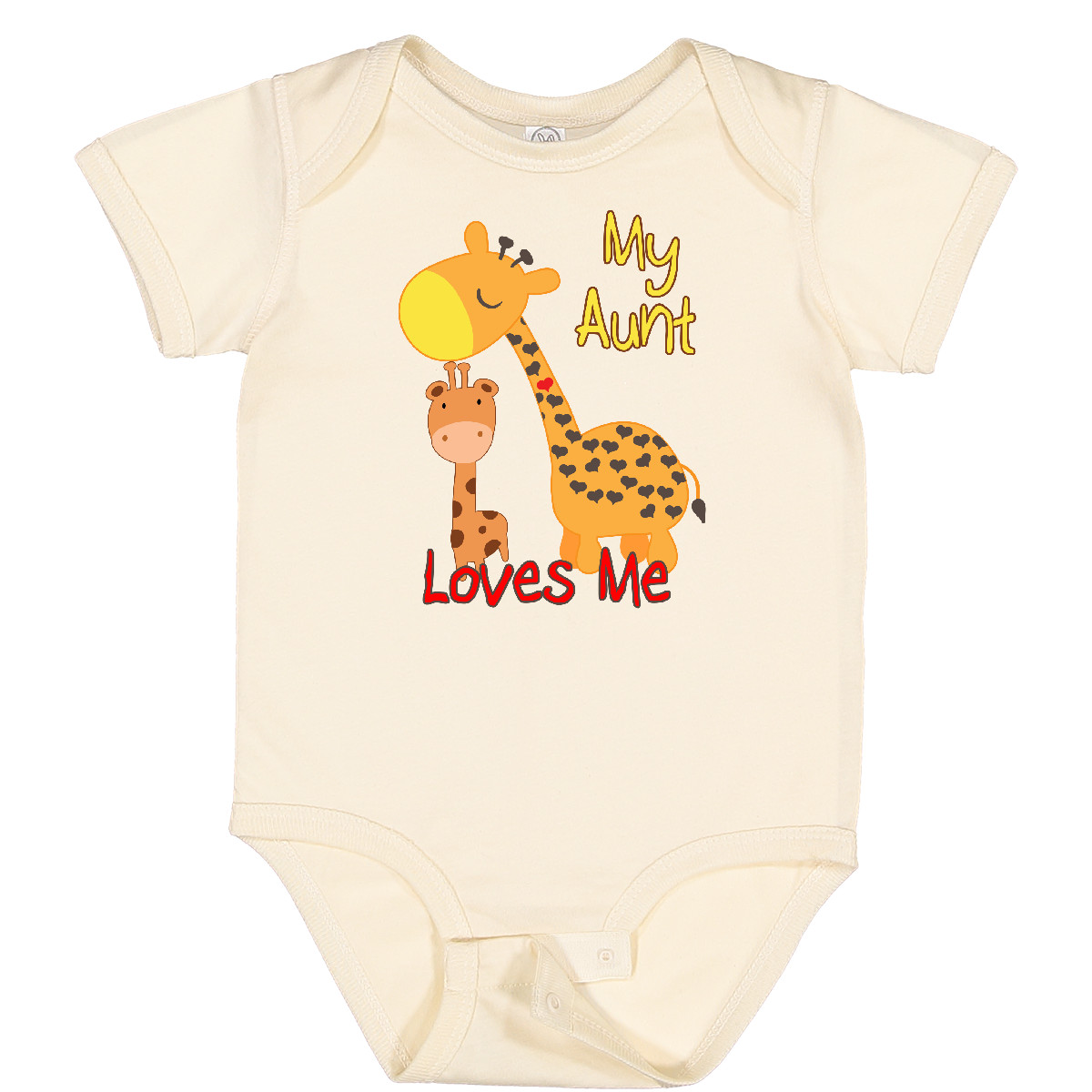 Inktastic My Aunt Loves Me Giraffe Baby Bodysuit Cute Adorable One-piece Infant - Picture 11 of 17