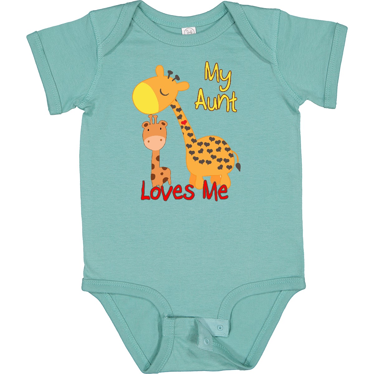 Inktastic My Aunt Loves Me Giraffe Baby Bodysuit Cute Adorable One-piece Infant - Picture 16 of 17