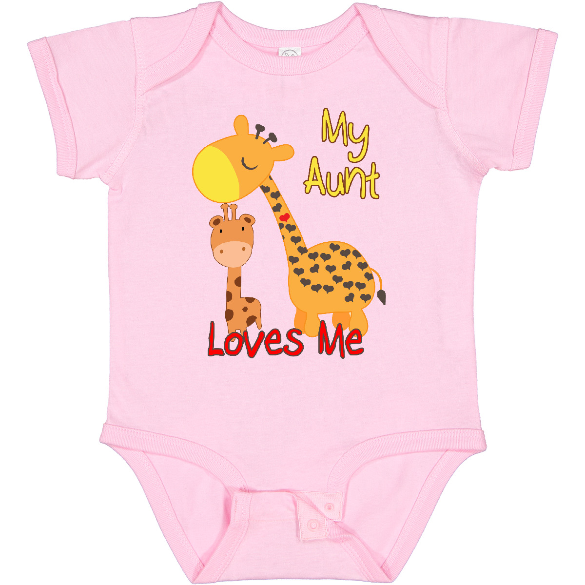 Inktastic My Aunt Loves Me Giraffe Baby Bodysuit Cute Adorable One-piece Infant - Picture 12 of 17