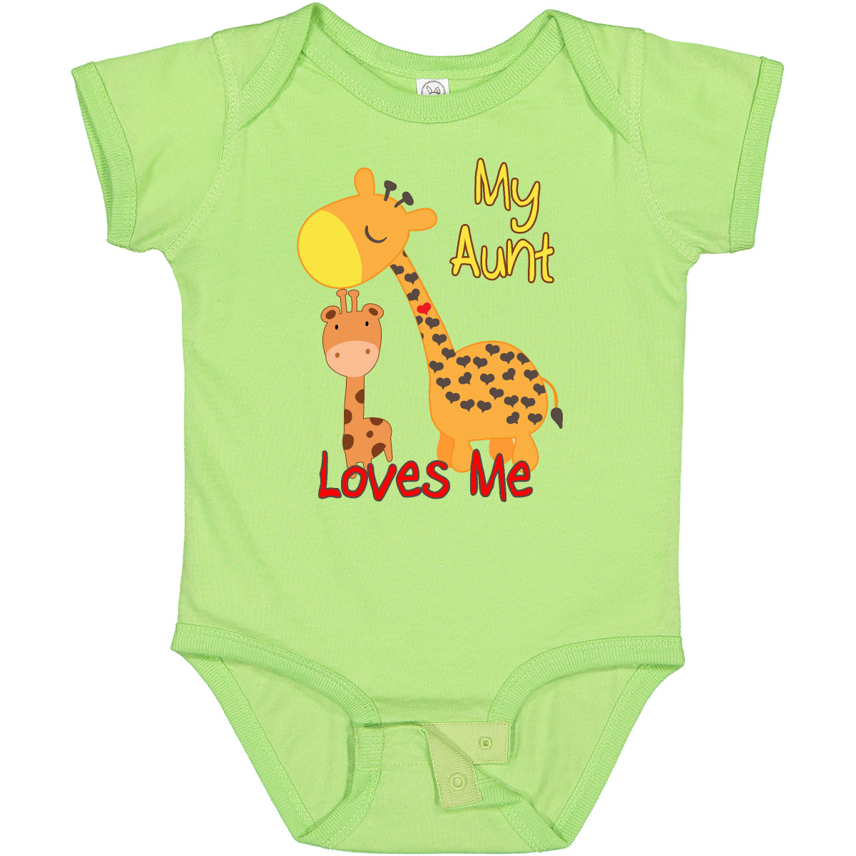 Inktastic My Aunt Loves Me Giraffe Baby Bodysuit Cute Adorable One-piece Infant - Picture 10 of 17