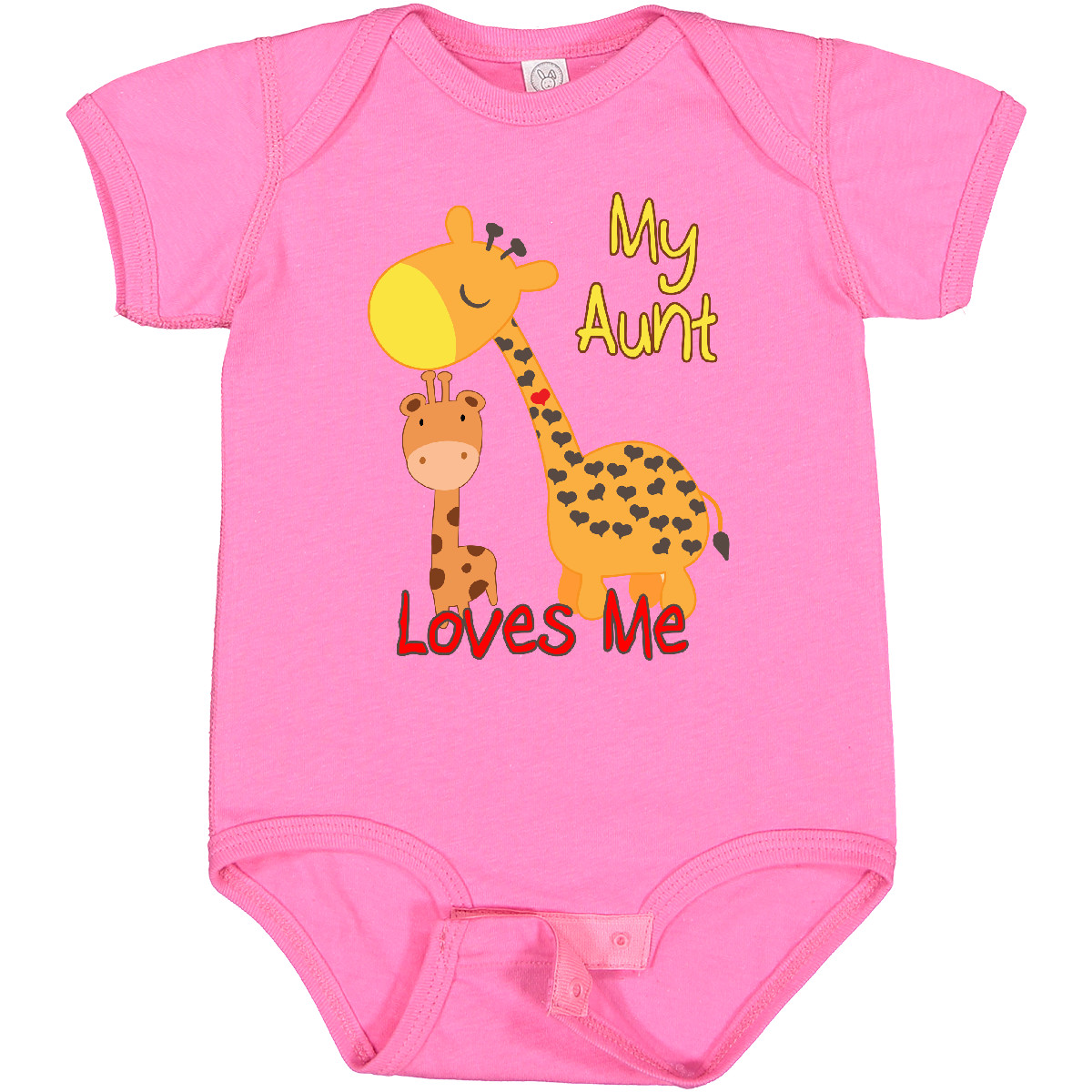 Inktastic My Aunt Loves Me Giraffe Baby Bodysuit Cute Adorable One-piece Infant - Picture 13 of 17