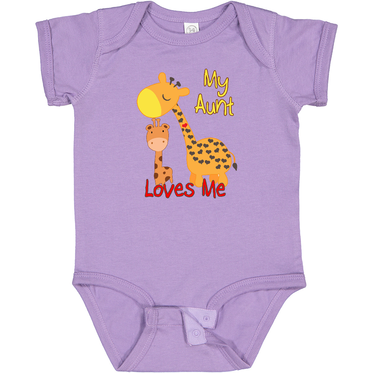 Inktastic My Aunt Loves Me Giraffe Baby Bodysuit Cute Adorable One-piece Infant - Picture 9 of 17