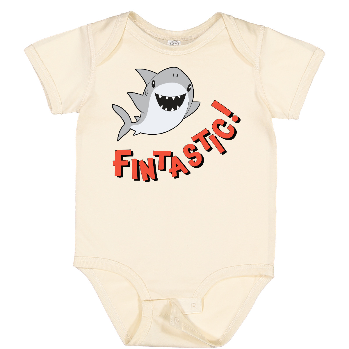 Inktastic Fintastic! Cute Shark Baby Bodysuit Sharks Kids Beach Pun Funny Fin - Bild 5 von 7
