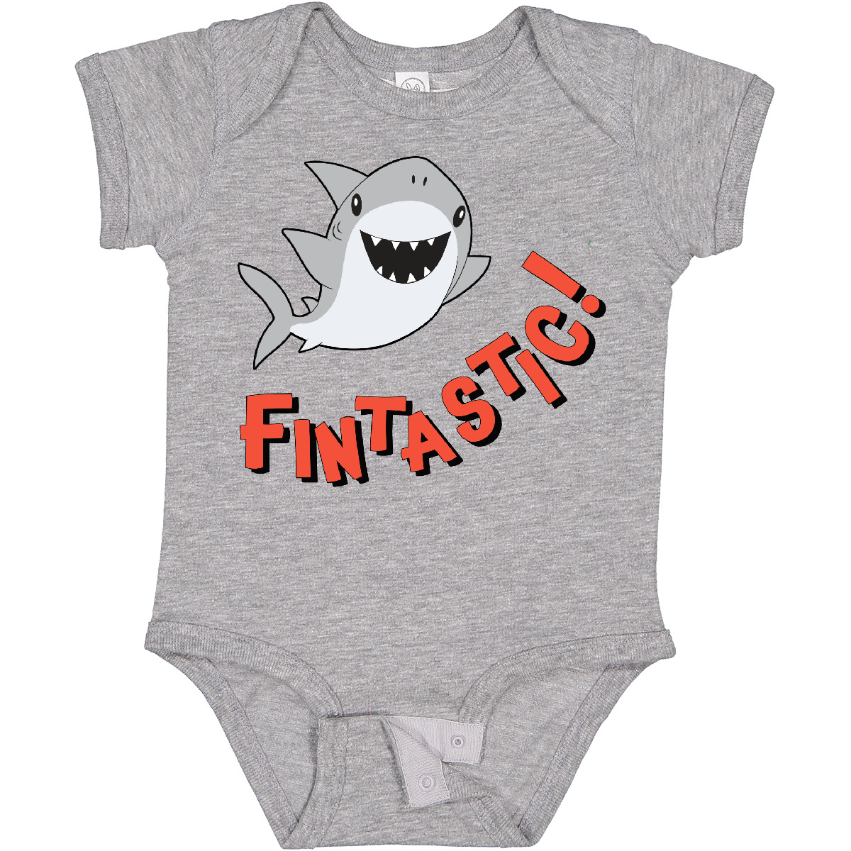 Inktastic Fintastic! Cute Shark Baby Bodysuit Sharks Kids Beach Pun Funny Fin - Bild 4 von 7