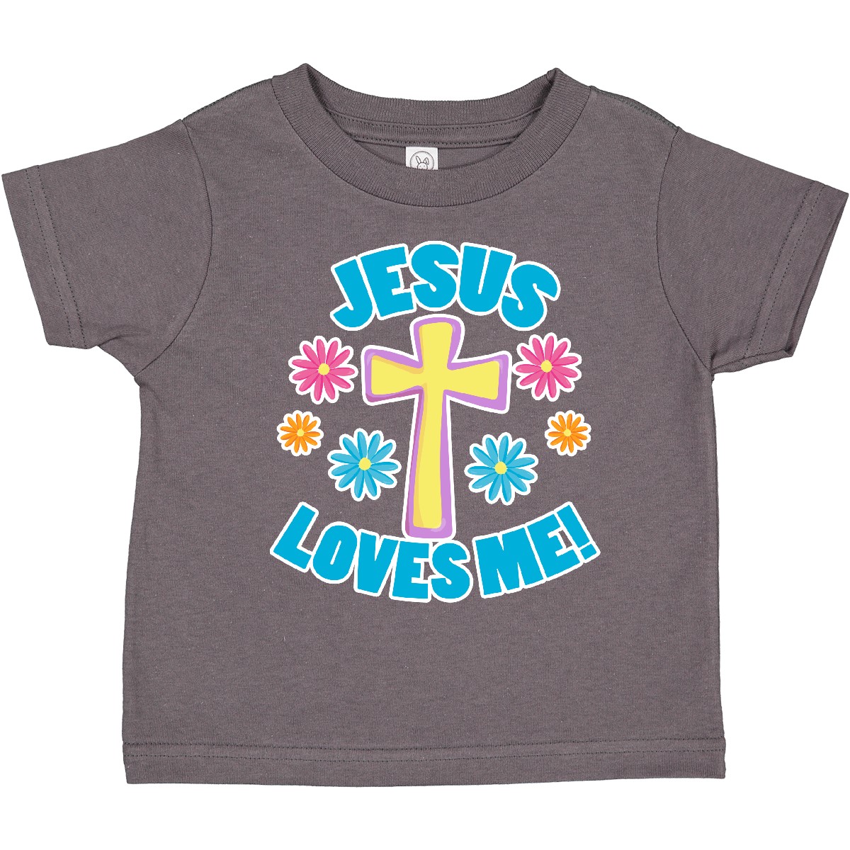 Inktastic Ostern Jesus liebt mich mit Kreuz und Blumen Kleinkind T-Shirt Kinder Tag - Bild 4 von 12
