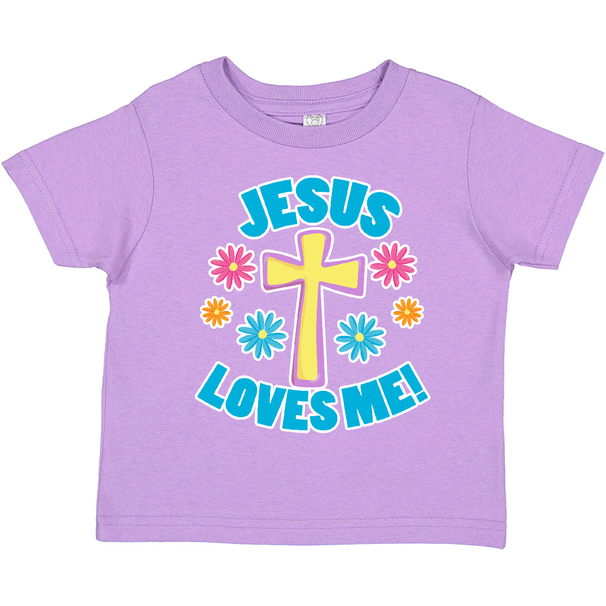 Inktastic Ostern Jesus liebt mich mit Kreuz und Blumen Kleinkind T-Shirt Kinder Tag - Bild 10 von 12
