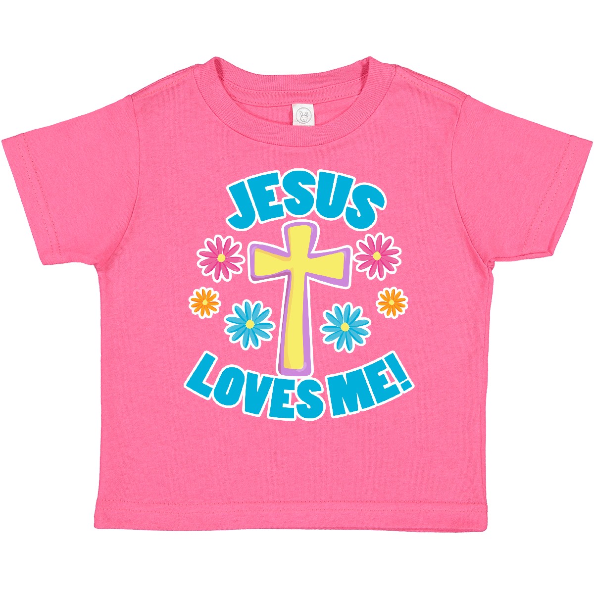Inktastic Ostern Jesus liebt mich mit Kreuz und Blumen Kleinkind T-Shirt Kinder Tag - Bild 9 von 12