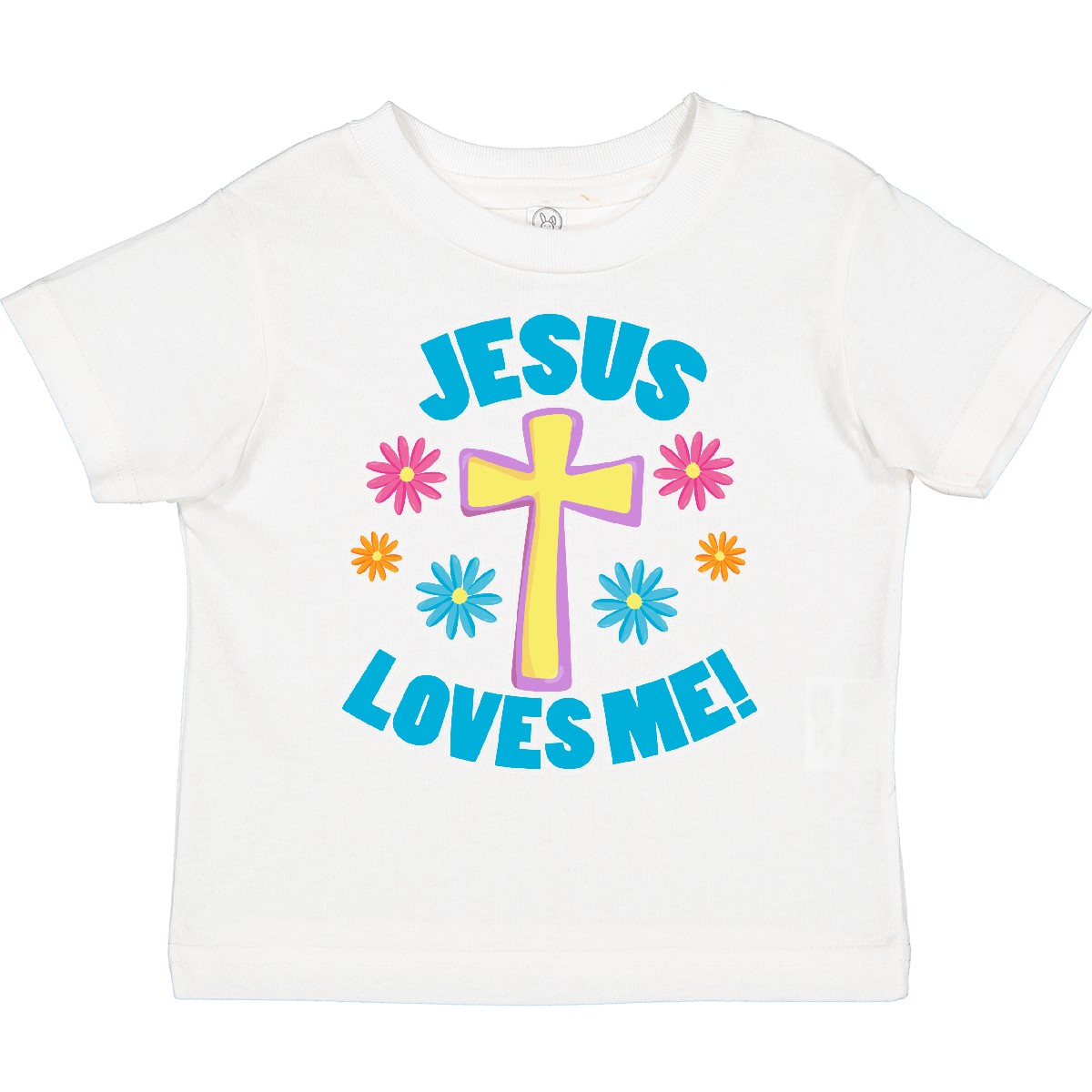 Inktastic Ostern Jesus liebt mich mit Kreuz und Blumen Kleinkind T-Shirt Kinder Tag - Bild 12 von 12