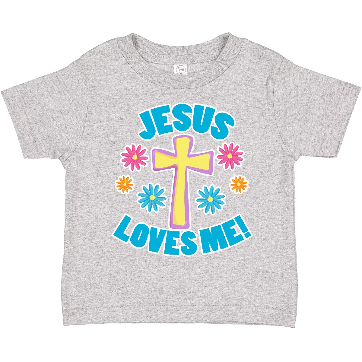 Inktastic Ostern Jesus liebt mich mit Kreuz und Blumen Kleinkind T-Shirt Kinder Tag - Bild 7 von 12
