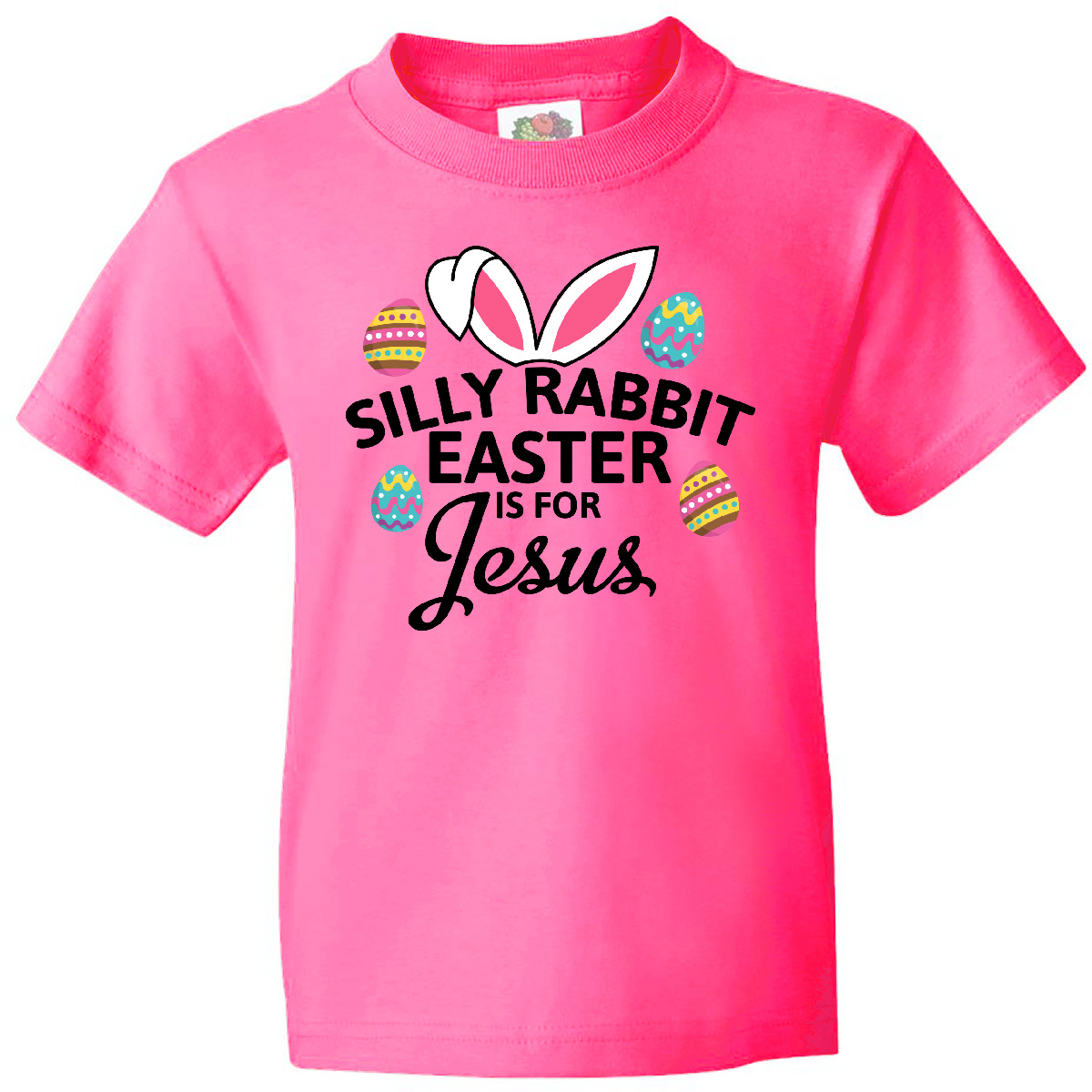 Inktastic Silly Rabbit Easter Is For Jesus With Bunny Head And Youth T-Shirt Tee - Picture 4 of 8