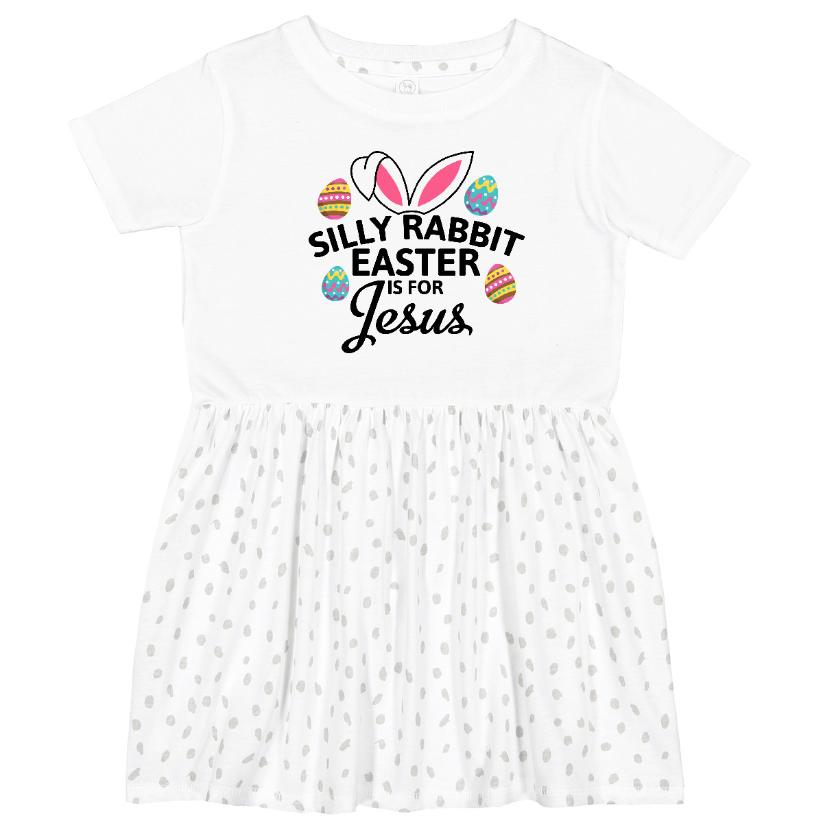 Inktastic Silly Rabbit Easter Is For Jesus With Bunny Head And Toddler Dress - Picture 5 of 6