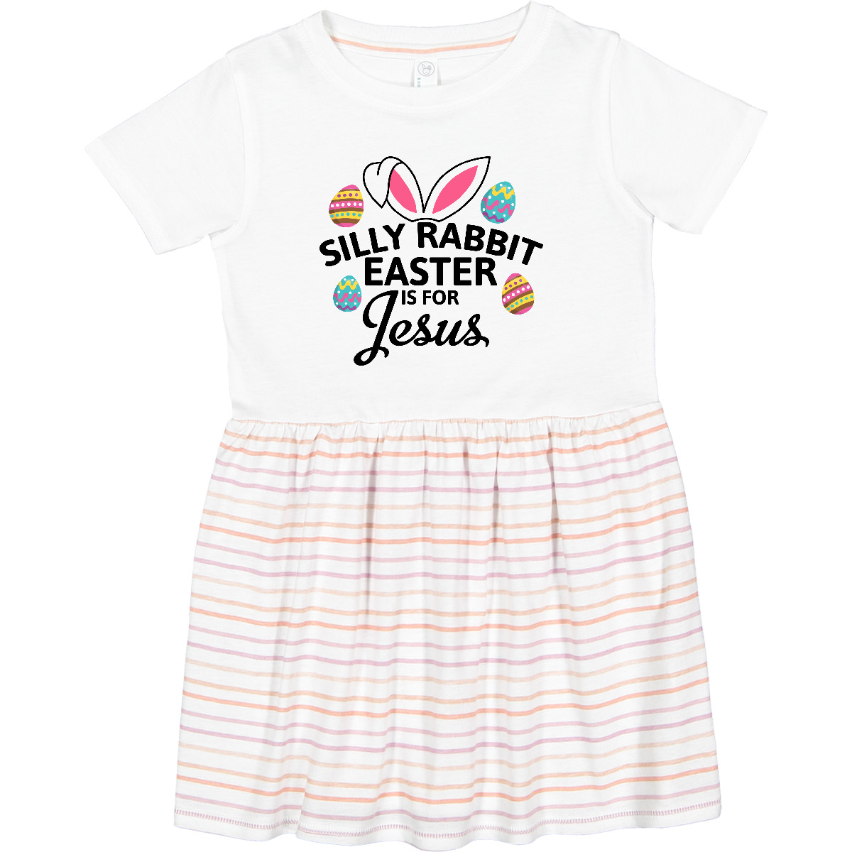 Inktastic Silly Rabbit Easter Is For Jesus With Bunny Head And Toddler Dress - Picture 6 of 6