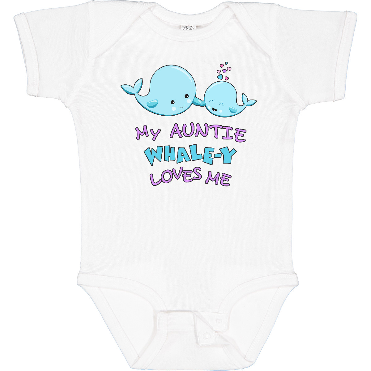Inktastic My Auntie Whale-y Loves Me Baby Bodysuit Family Cute Aunt Niece Nephew - Picture 11 of 11