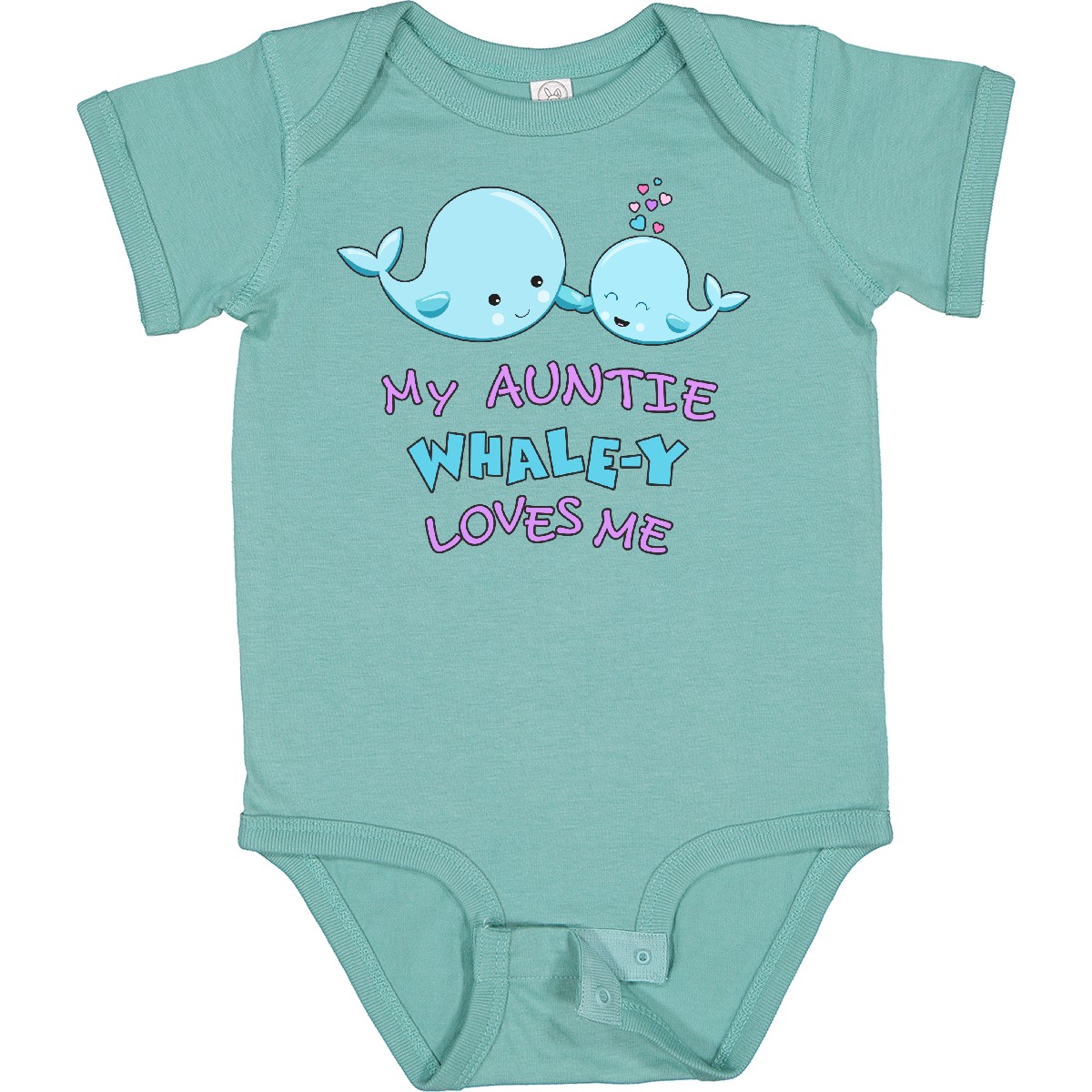 Inktastic My Auntie Whale-y Loves Me Baby Bodysuit Family Cute Aunt Niece Nephew - Picture 9 of 11