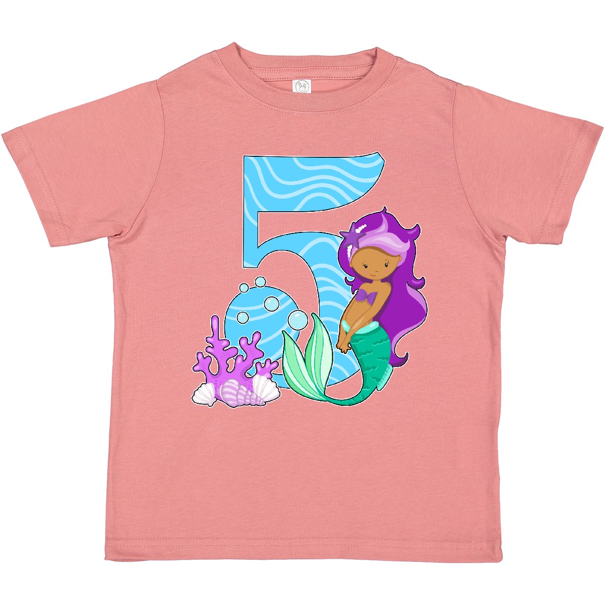 Inktastic Fifth Birthday Mermaid Toddler T-Shirt Birthdays 5th Five Year Old Sea - Picture 7 of 10