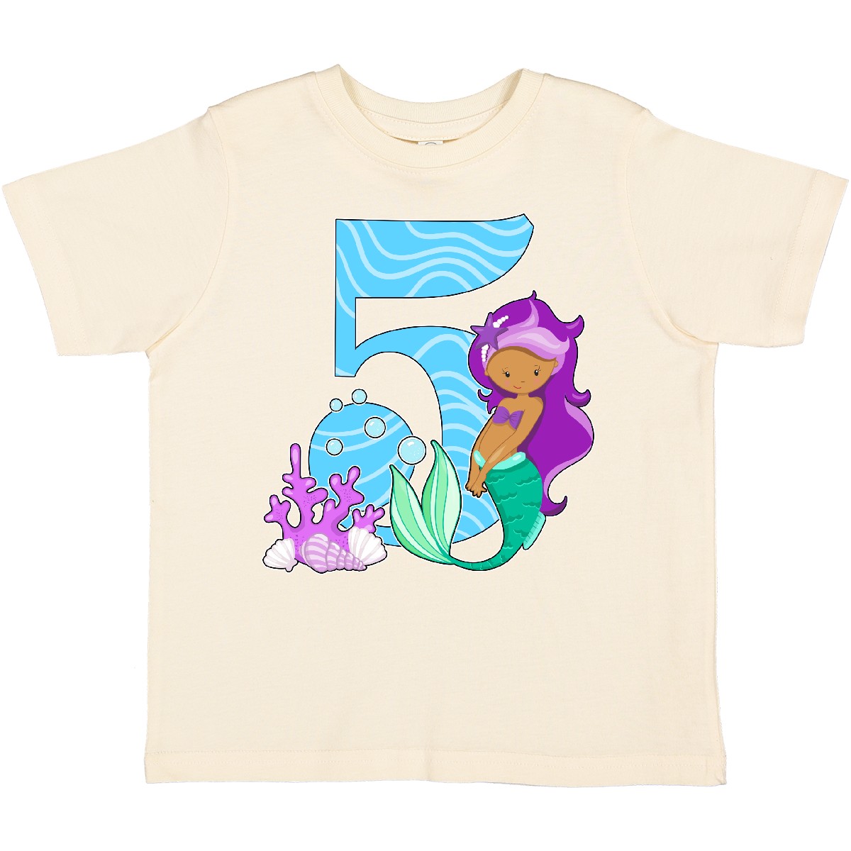 Inktastic Fifth Birthday Mermaid Toddler T-Shirt Birthdays 5th Five Year Old Sea - Picture 8 of 10