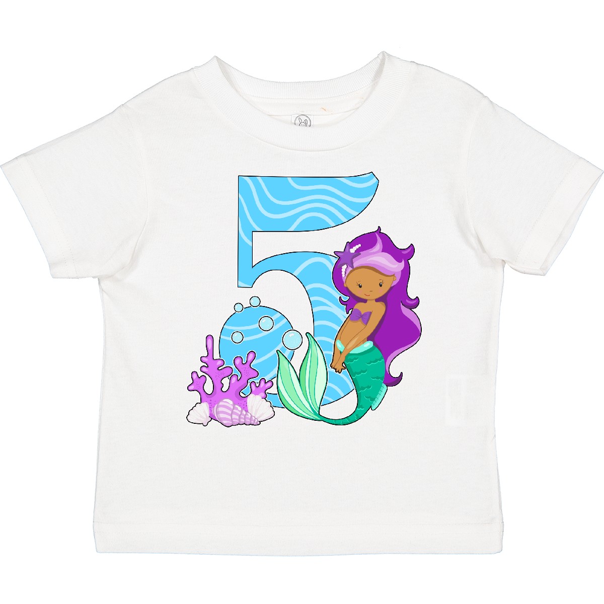 Inktastic Fifth Birthday Mermaid Toddler T-Shirt Birthdays 5th Five Year Old Sea - Picture 10 of 10