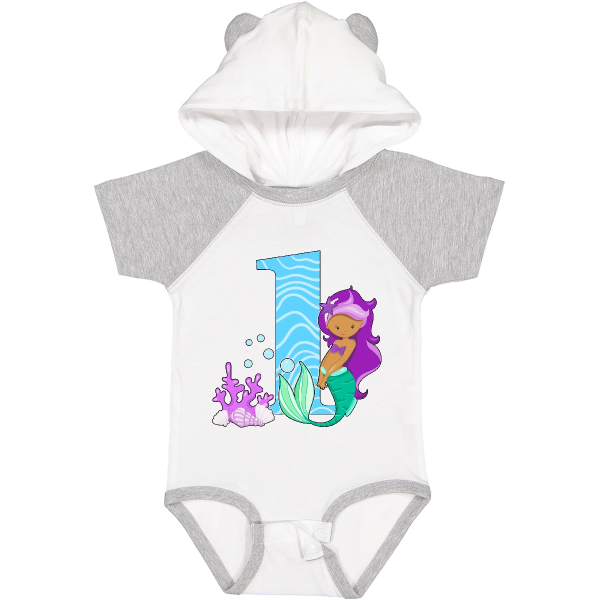 Inktastic erster Geburtstag Meerjungfrau Baby Body Geburtstage 1. Jahr alt wird - Bild 10 von 10