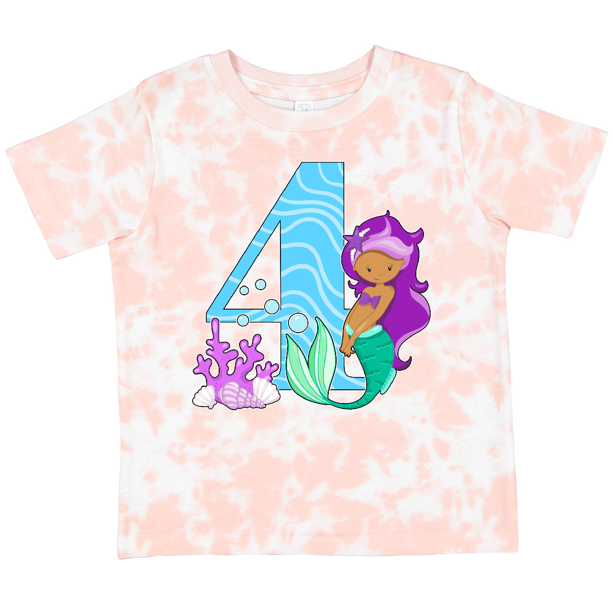 Inktastic Fourth Birthday Mermaid Toddler T-Shirt Birthdays 4th Four Year Old - Picture 10 of 10