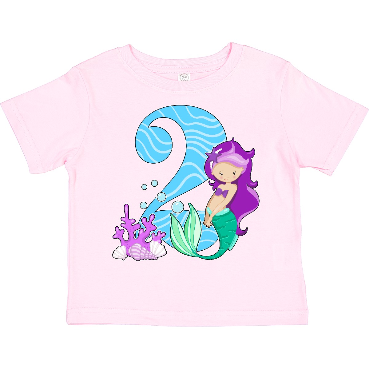 Inktastic Second Birthday Mermaid Toddler T-Shirt Birthdays 2nd 24 Months Two - Picture 9 of 10