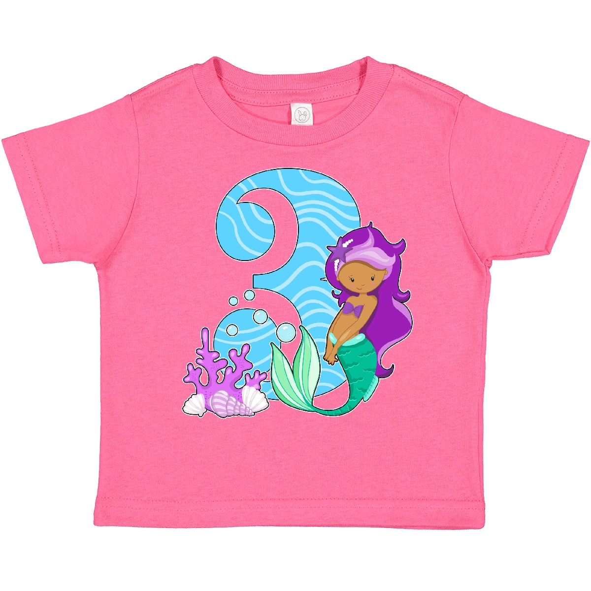 Inktastic Third Birthday Mermaid Toddler T-Shirt Birthdays 3rd 36 Months Three - Picture 4 of 7
