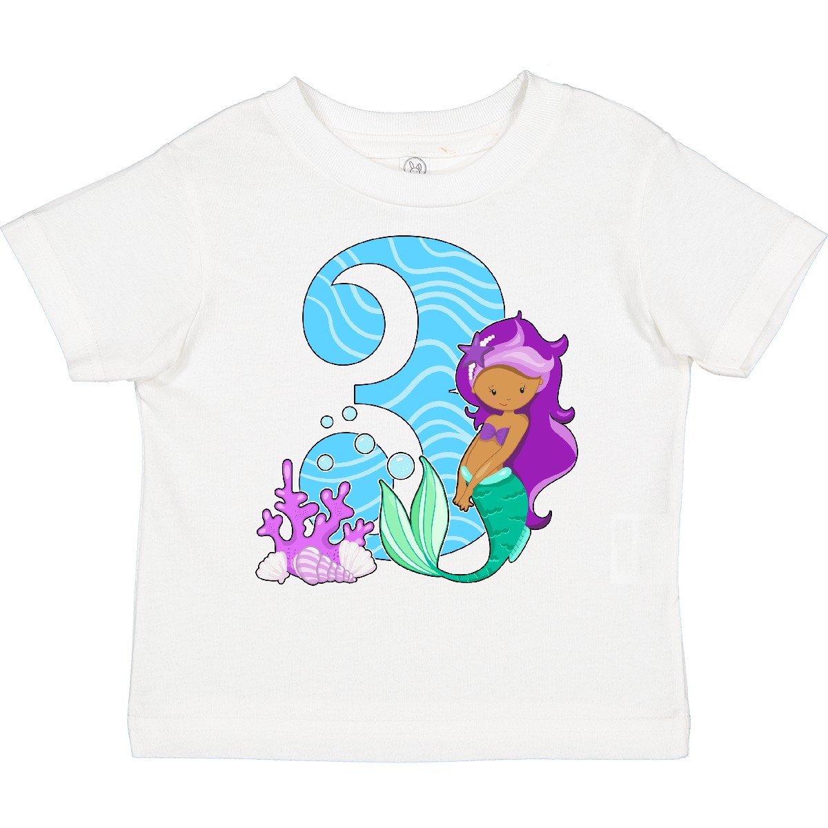 Inktastic Third Birthday Mermaid Toddler T-Shirt Birthdays 3rd 36 Months Three - Picture 7 of 7