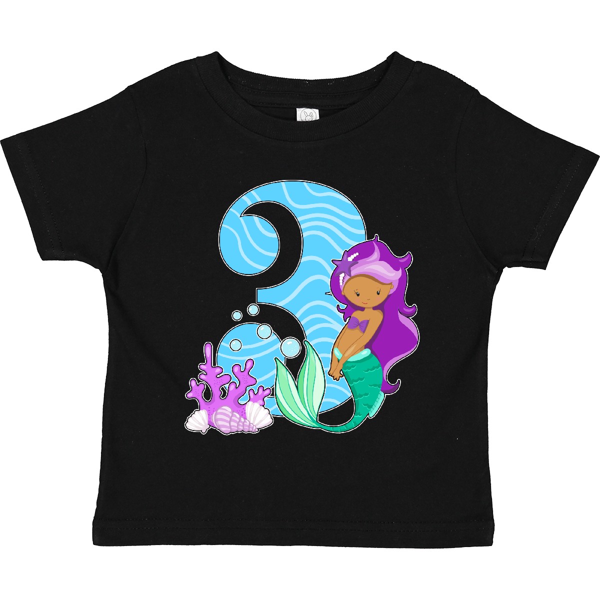 Inktastic Third Birthday Mermaid Toddler T-Shirt Birthdays 3rd 36 Months Three - Picture 2 of 7