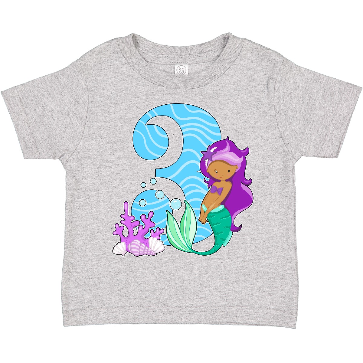 Inktastic Third Birthday Mermaid Toddler T-Shirt Birthdays 3rd 36 Months Three - Picture 3 of 7