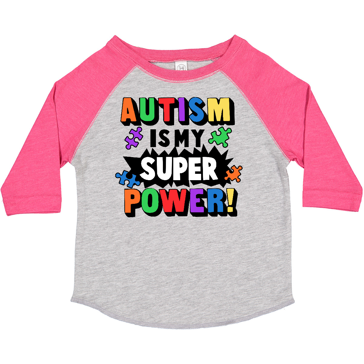 Inktastic Autism Is My Super Power With Puzzle Pieces Toddler T-Shirt Awareness - Picture 4 of 12