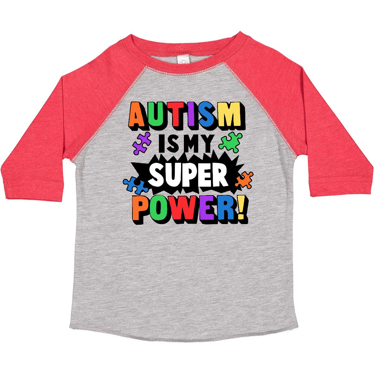 Inktastic Autism Is My Super Power With Puzzle Pieces Toddler T-Shirt Awareness - Picture 5 of 12