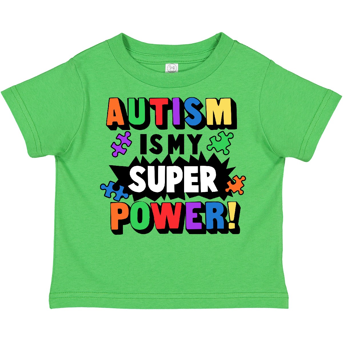 Inktastic Autism Is My Super Power With Puzzle Pieces Toddler T-Shirt Awareness - Picture 2 of 12