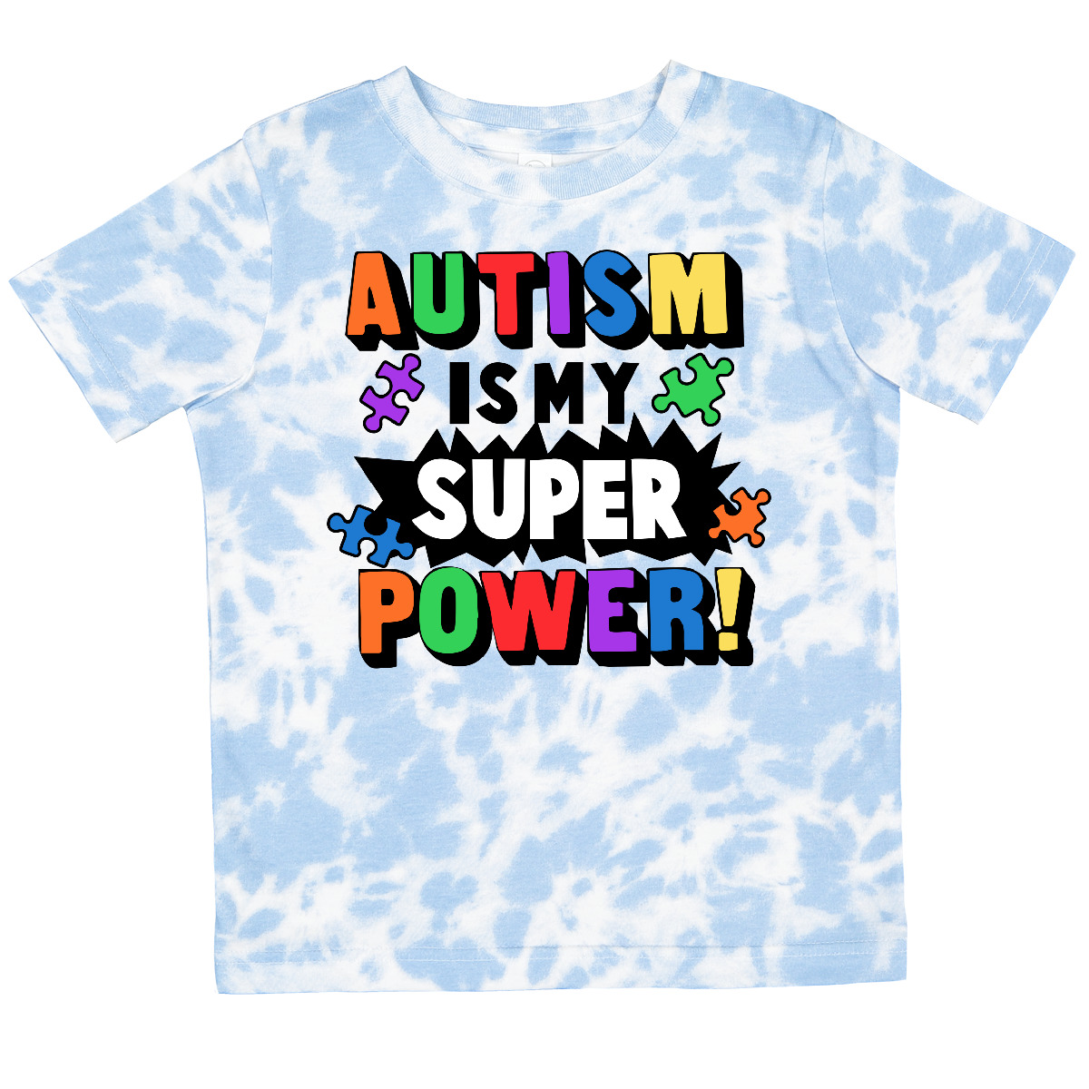 Inktastic Autism Is My Super Power With Puzzle Pieces Toddler T-Shirt Awareness - Picture 10 of 12