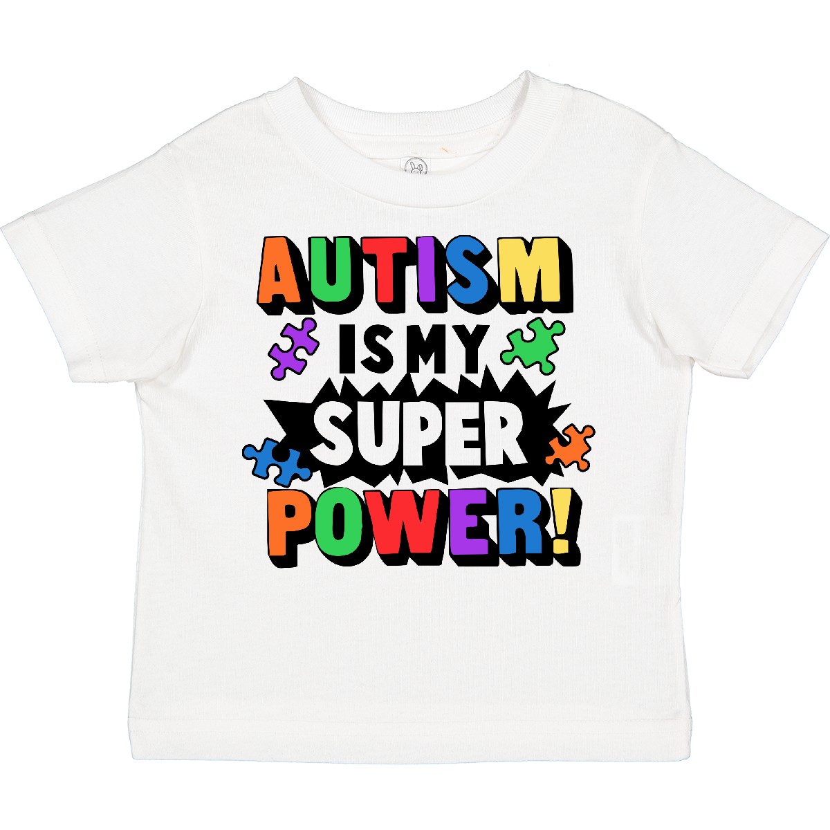 Inktastic Autism Is My Super Power With Puzzle Pieces Toddler T-Shirt Awareness - Picture 11 of 12