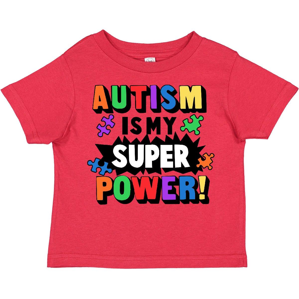Inktastic Autism Is My Super Power With Puzzle Pieces Toddler T-Shirt Awareness - Picture 8 of 12